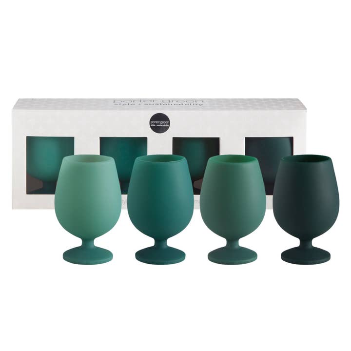 holiday mistletoe | stemm | silicone unbreakable wine glasses for wholesale by Porter Green | USA