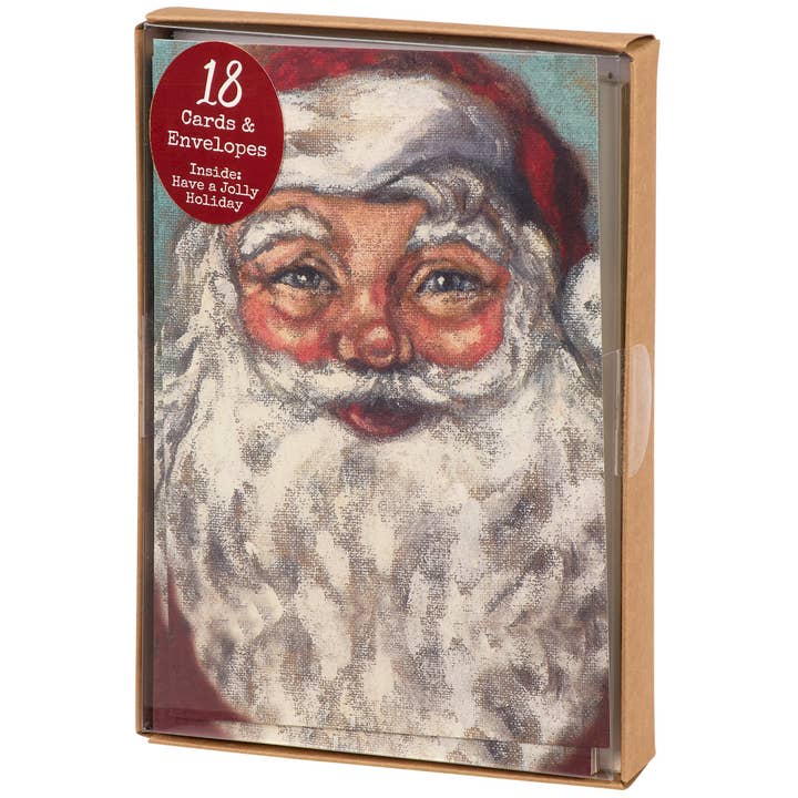 Santa Christmas Card Box for wholesale by Primitives by Kathy