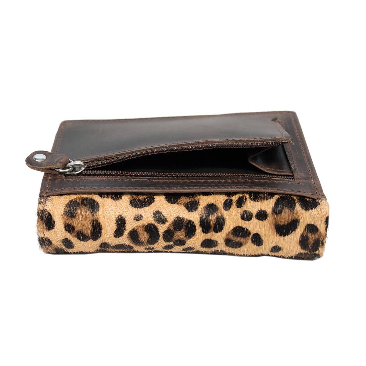 Arrigo - Wholesale Wallet - Women's - Dark Brown Leather Ladies Wallet - Animal Print - Arrigo22