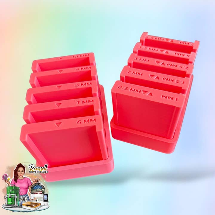 Tools Clay, Clay Thickness Guide Tools | Polymer Clay Earring Tools | 3D printing | 9 Size for wholesale by Roussell Prints and Demand LLC