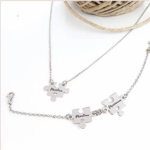 “Customizable” Puzzle Bracelet or Necklace for wholesale by M di Martina