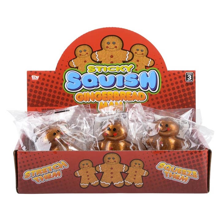 La Luna Bella - Toys - Wholesale Squishy Toy - Kids & Baby - 2.25" SQUISH STICKY GINGERBREAD MAN LLB Christmas