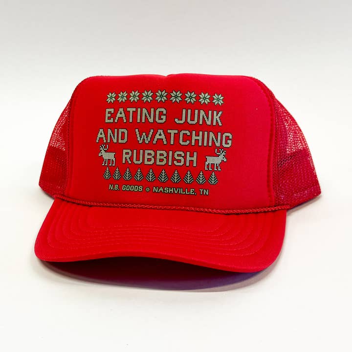 Home Alone Christmas Trucker Hat Eating Junk & Rubbish for wholesale by N.B. GOODS