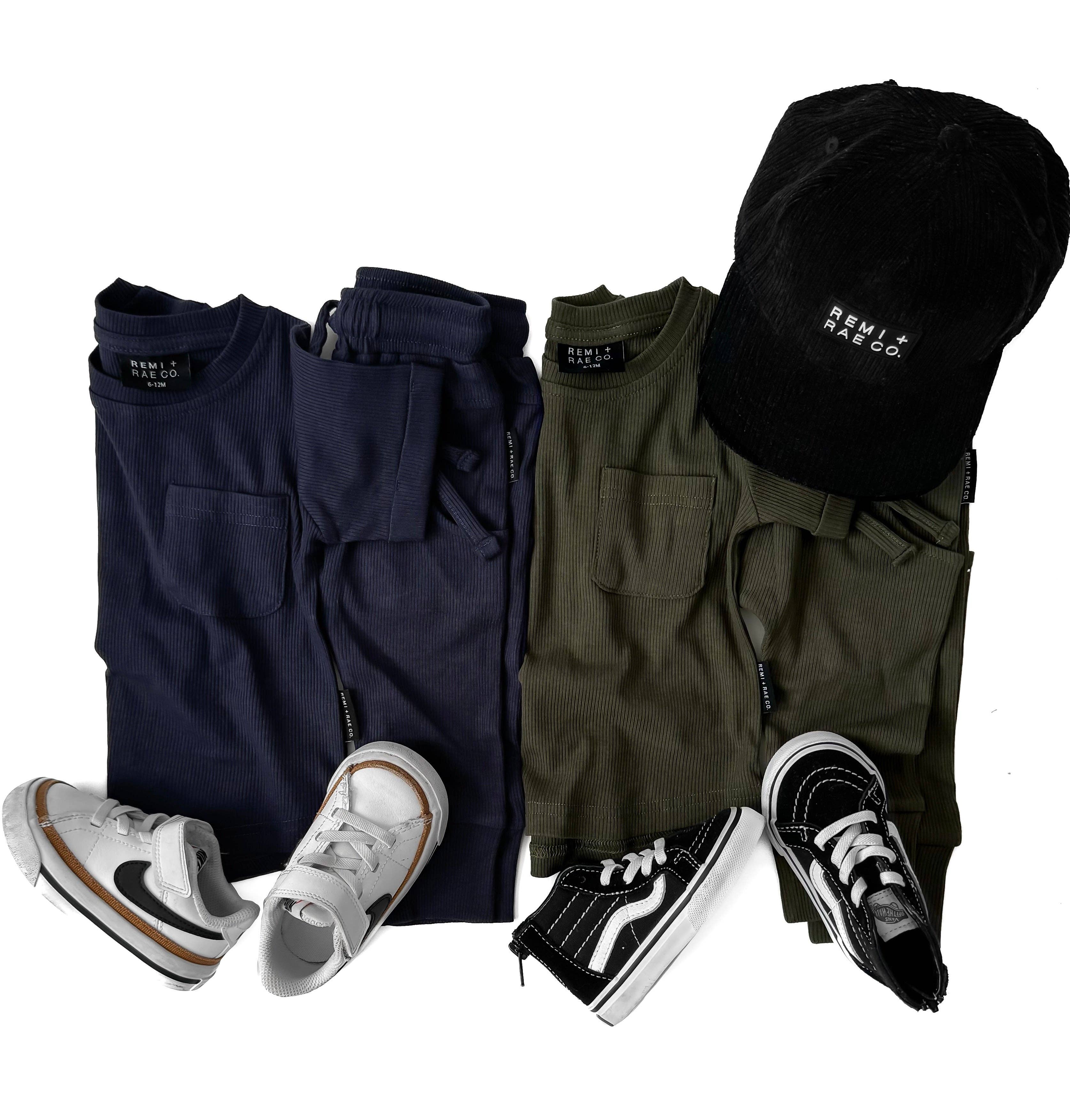 Remi + Rae Co. – wholesale Lounge sweatpants/jogging bottoms – Kids – BAMBOO RIBBED JOGGERS - NAVY4