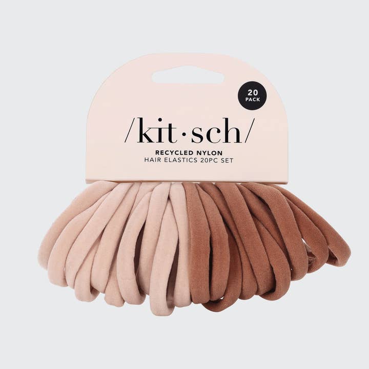 KITSCH - Wholesale Hair Tie - Eco-Friendly Nylon Elastics 20pc set - Blush