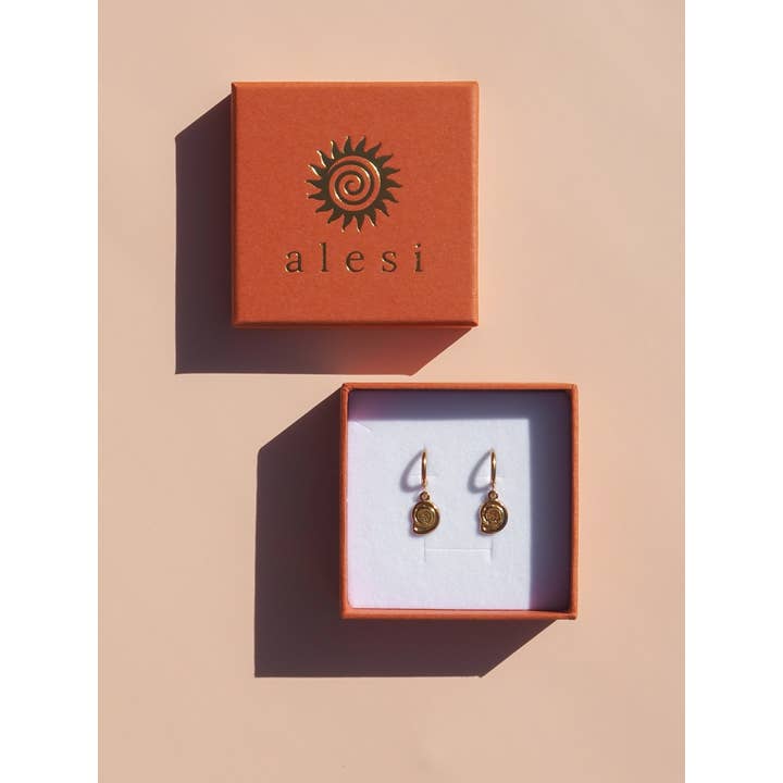 Alesi Jewellery - Wholesale Dangle earrings - Spiral Seashell Earrings 18K Gold 1