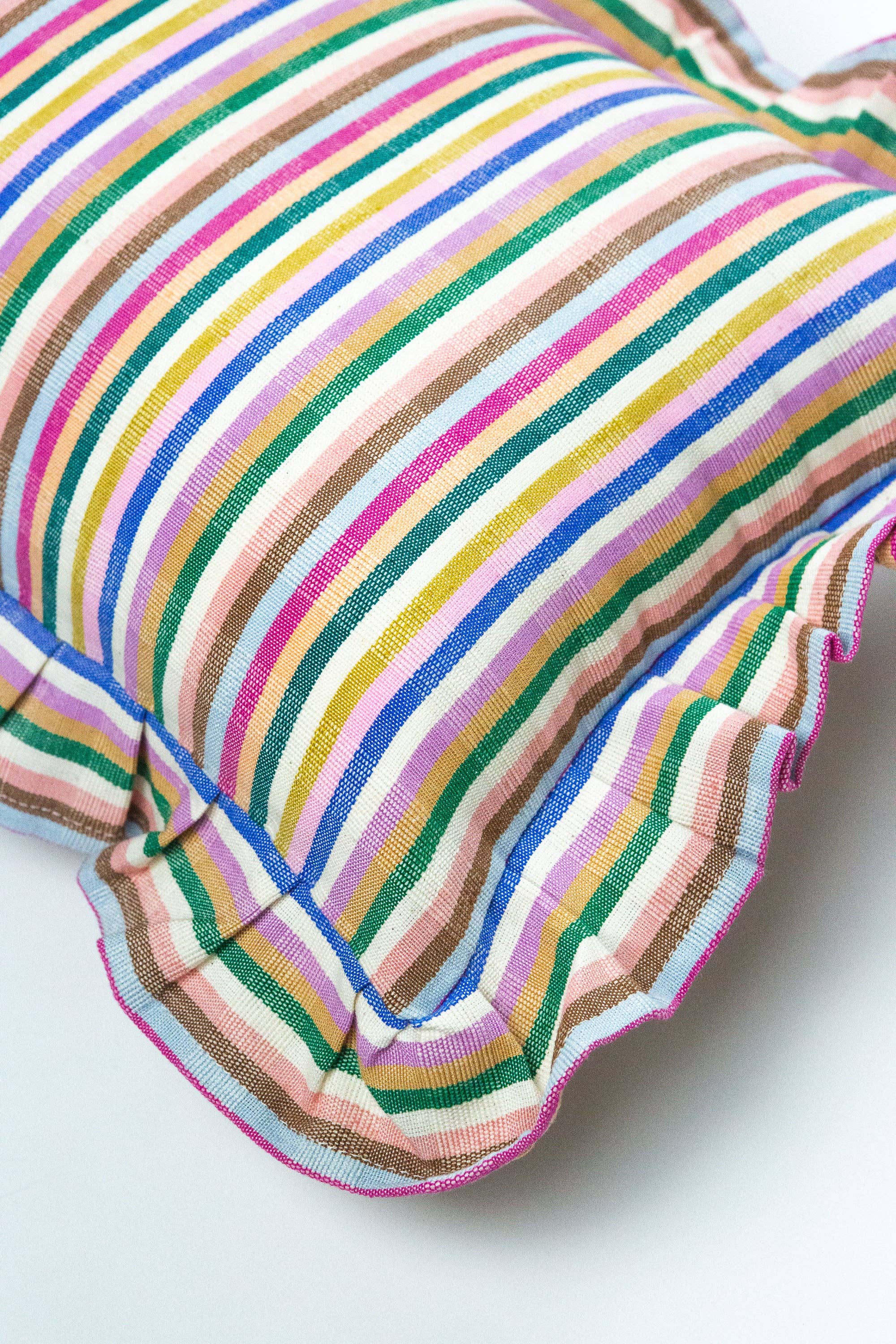 Archive NY - Wholesale Throw/Decorative Pillow - Valentina Ruffle Rainbow Stripe Pillow6