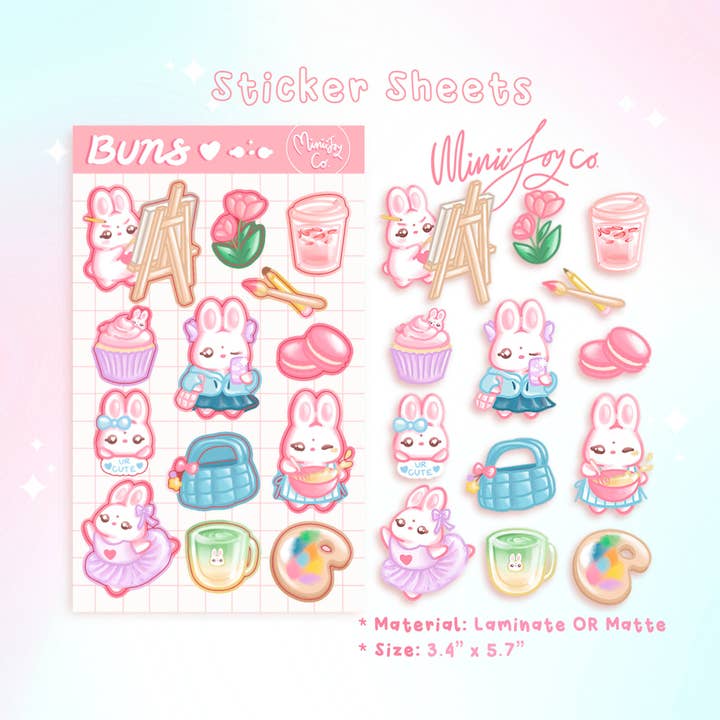 Miniijoyco - Wholesale Sticker - Buns Sticker Sheet1