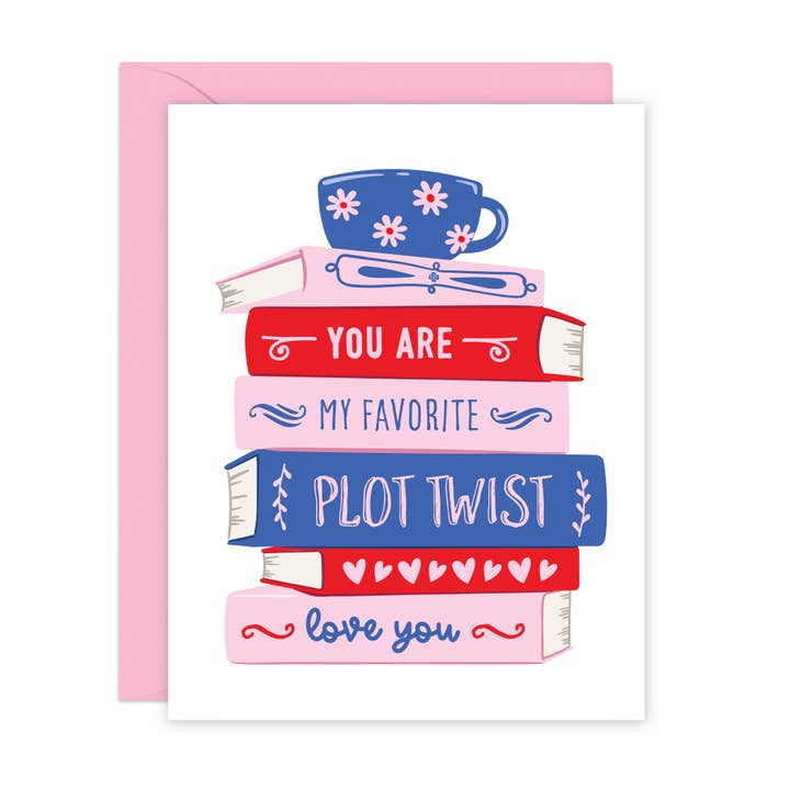Mi giro argumental favorito | Tarjeta de amor para amantes de los libros para venta al por mayor de Lucy Loves Paper