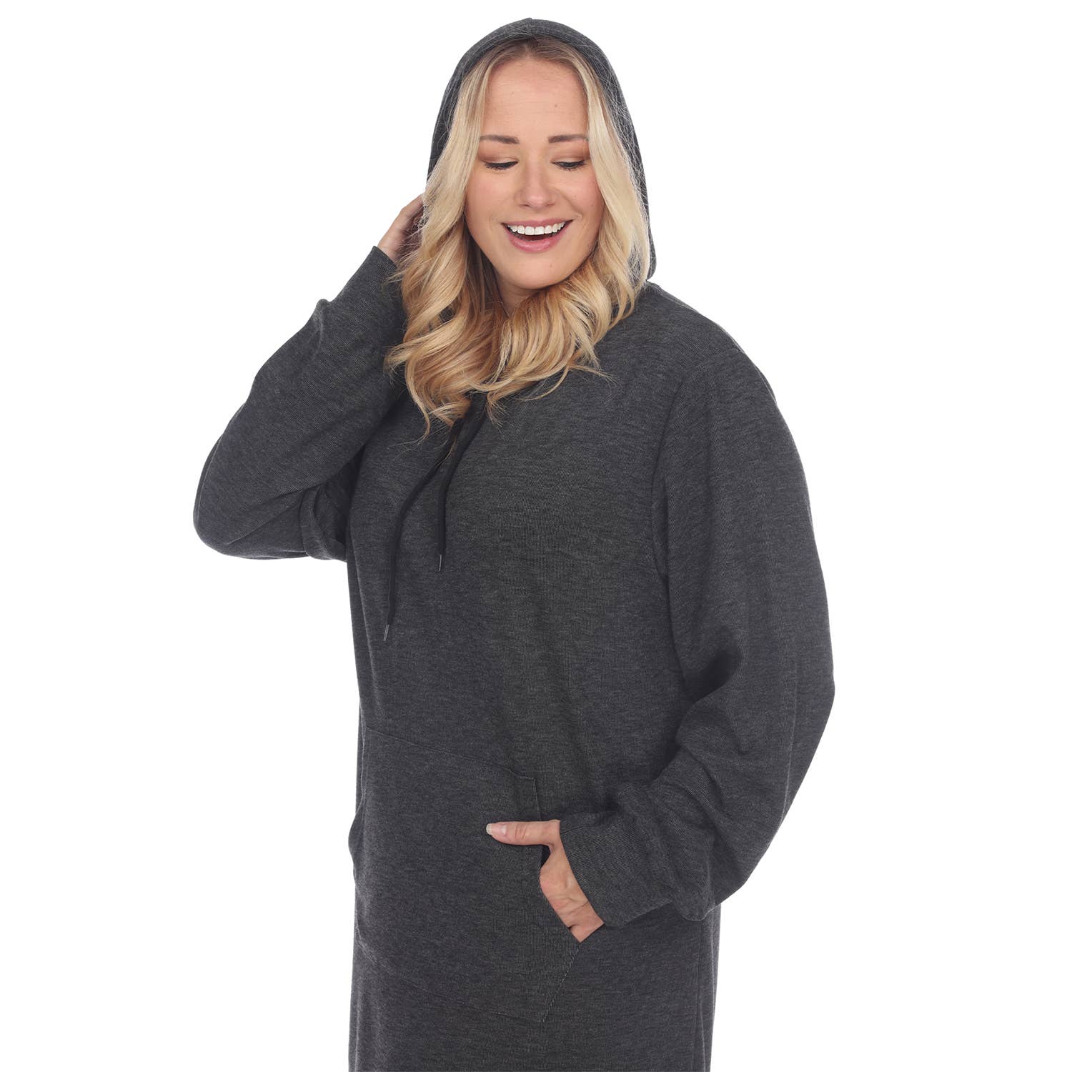 WHITE MARK – wholesale Dress – Women's – Plus Size Hoodie Sweatshirt Dress20