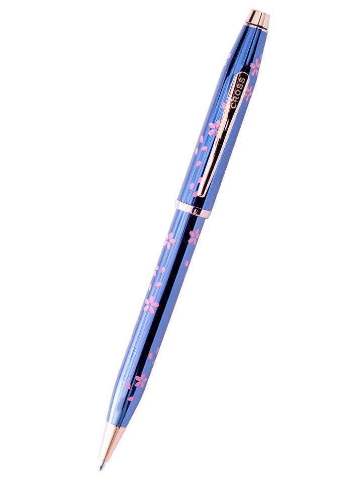Century® II Cherry Blossom Translucent Blue Lacquer Ballpoint Pen for wholesale by A. T. Cross