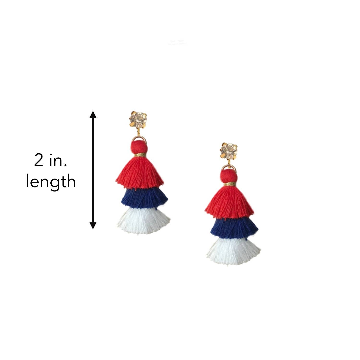 The Sleepy Cottage - Wholesale Tassel Earrings - Patriotic Mini Pagoda Tassel Earrings1