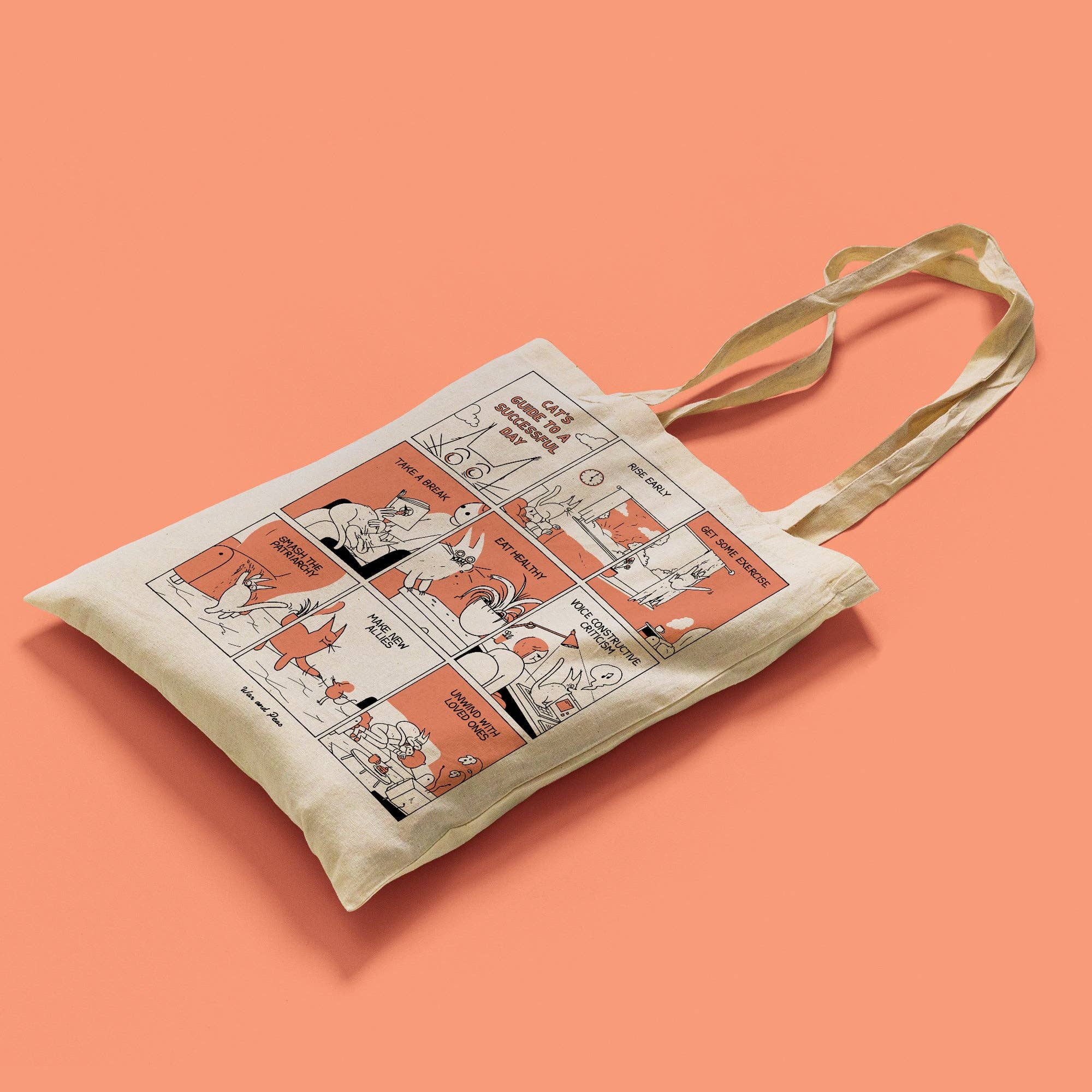 War and Peas - Wholesale Tote Bag - Unisex - Cat's Guide Organic Tote Bag5
