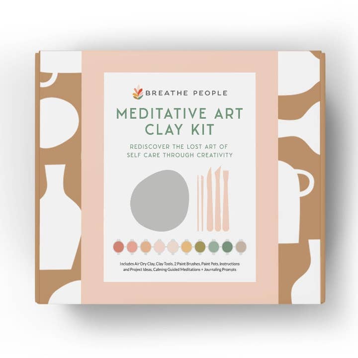 Kit de Argila de Arte Meditativa + Meditações e Projetos de Autocuidado por atacado de Breathe People