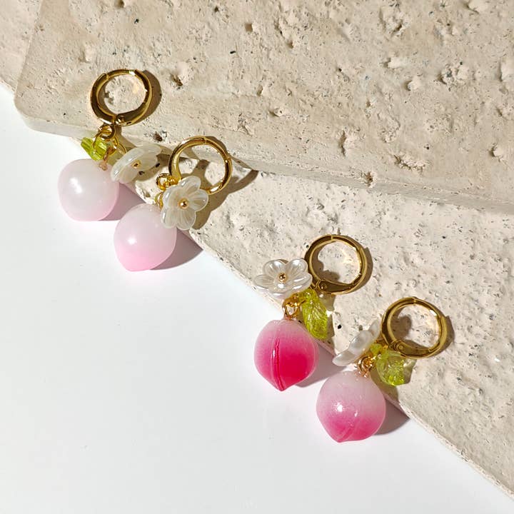 Vachana - Vendita all'ingrosso Orecchini pendenti - Orecchini a Cerchio Peach1