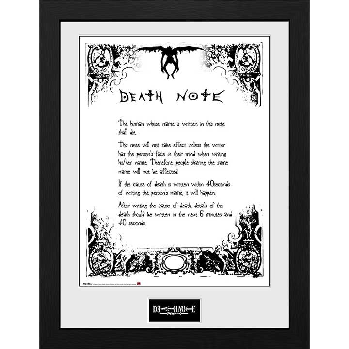 GB Eye Death Note Rules Framed Poster Print 12" x 16" for wholesale by ABYstyle