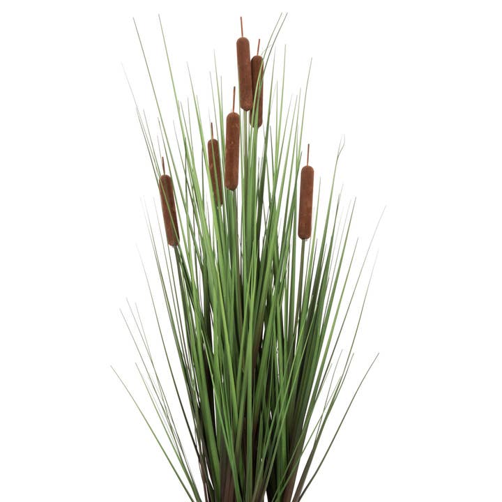 Vickerman - Wholesale Artificial Plant - Vickerman 36" Grass With 6 Cattails Potted