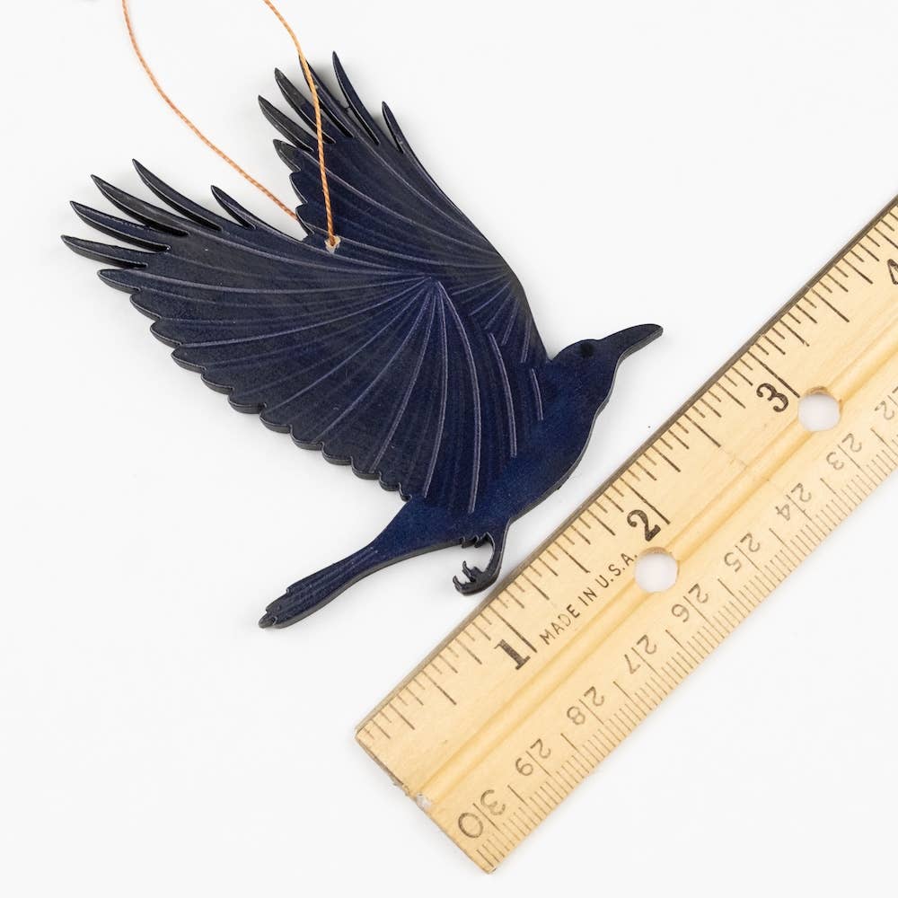 Tulia's Artisan Gallery - Wholesale Ornament - Raven Crow Wood Ornament3