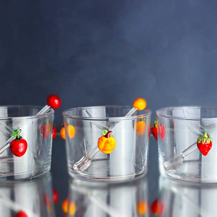 Glass jam bowl, cherry ice cream bowl, strawberry, snack , for wholesale by Adamodart