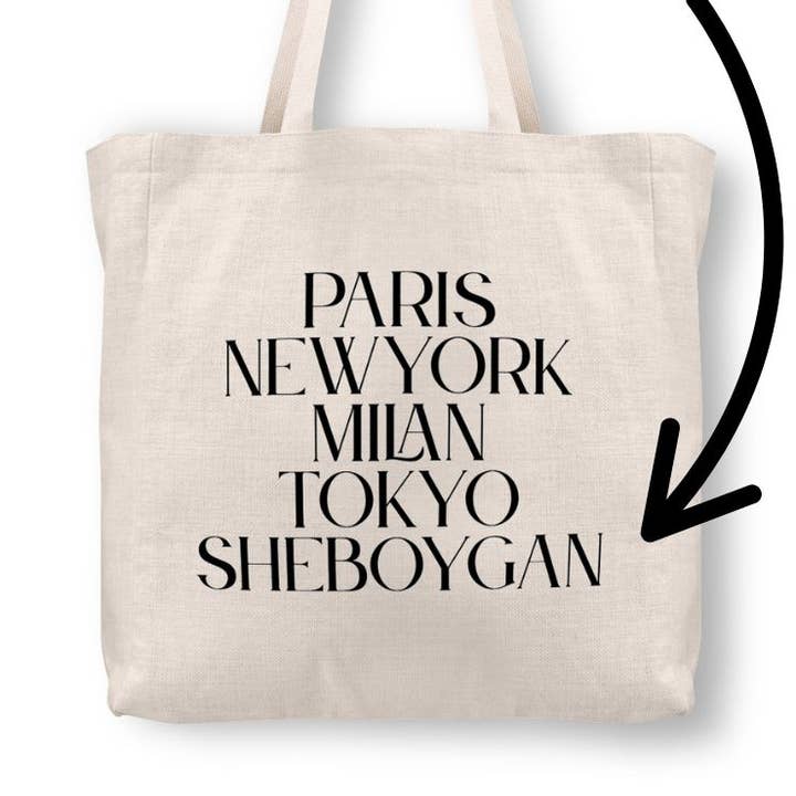 Sac fourre-tout personnalisé avec villes emblématiques - Ajoutez votre ville ! pour la vente par Daisy Mae Designs