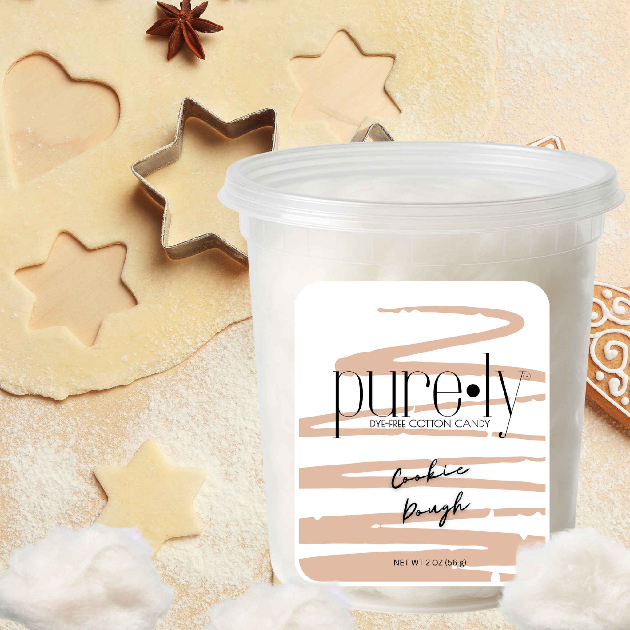 Purely Cotton Candy - Vente Barbes à papa - Pâte à cookie à la barbe à papa sans colorant 2 oz pot3