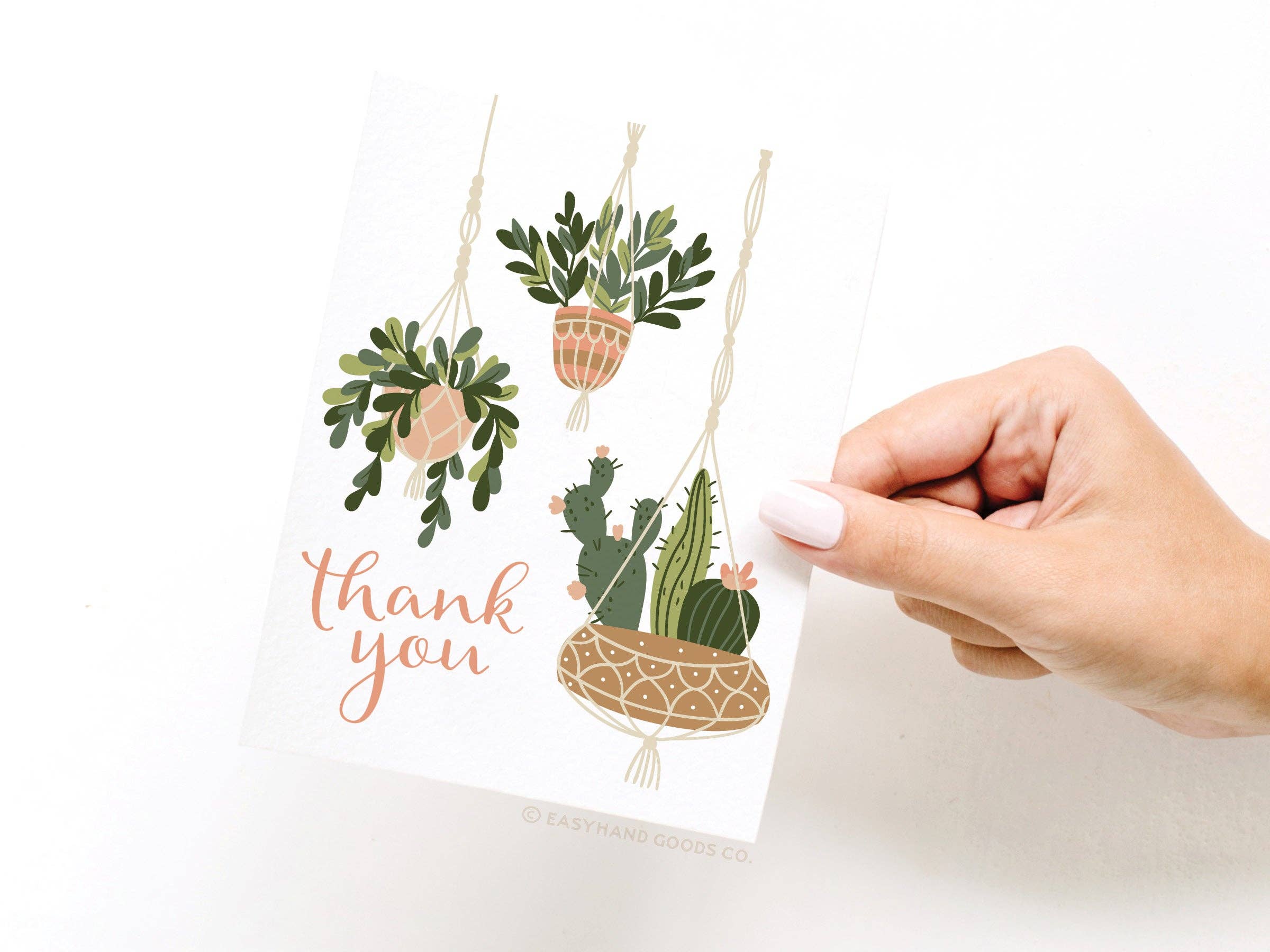 Easyhand Goods – formerly Onderkast - Wholesale Thank You Card - Thank You Hanging Plants + Succulents Greeting Card2