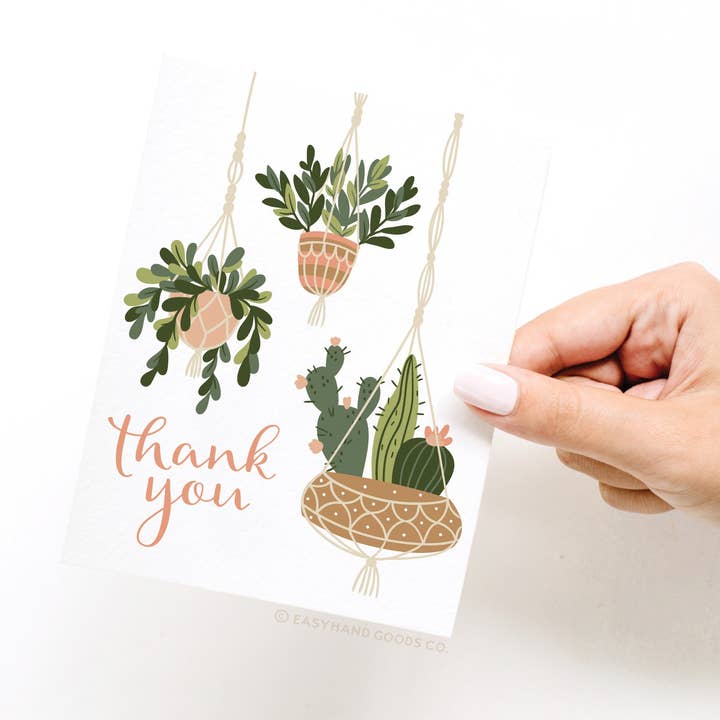Easyhand Goods – formerly Onderkast - Wholesale Thank You Card - Thank You Hanging Plants + Succulents Greeting Card2