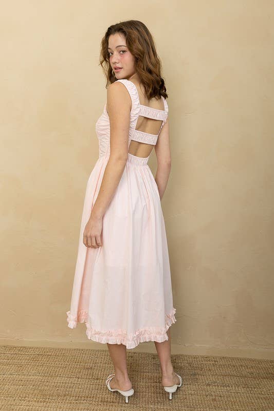 Heyson - Vente Robe – femme - Robe midi Heyson à smocks et volants12