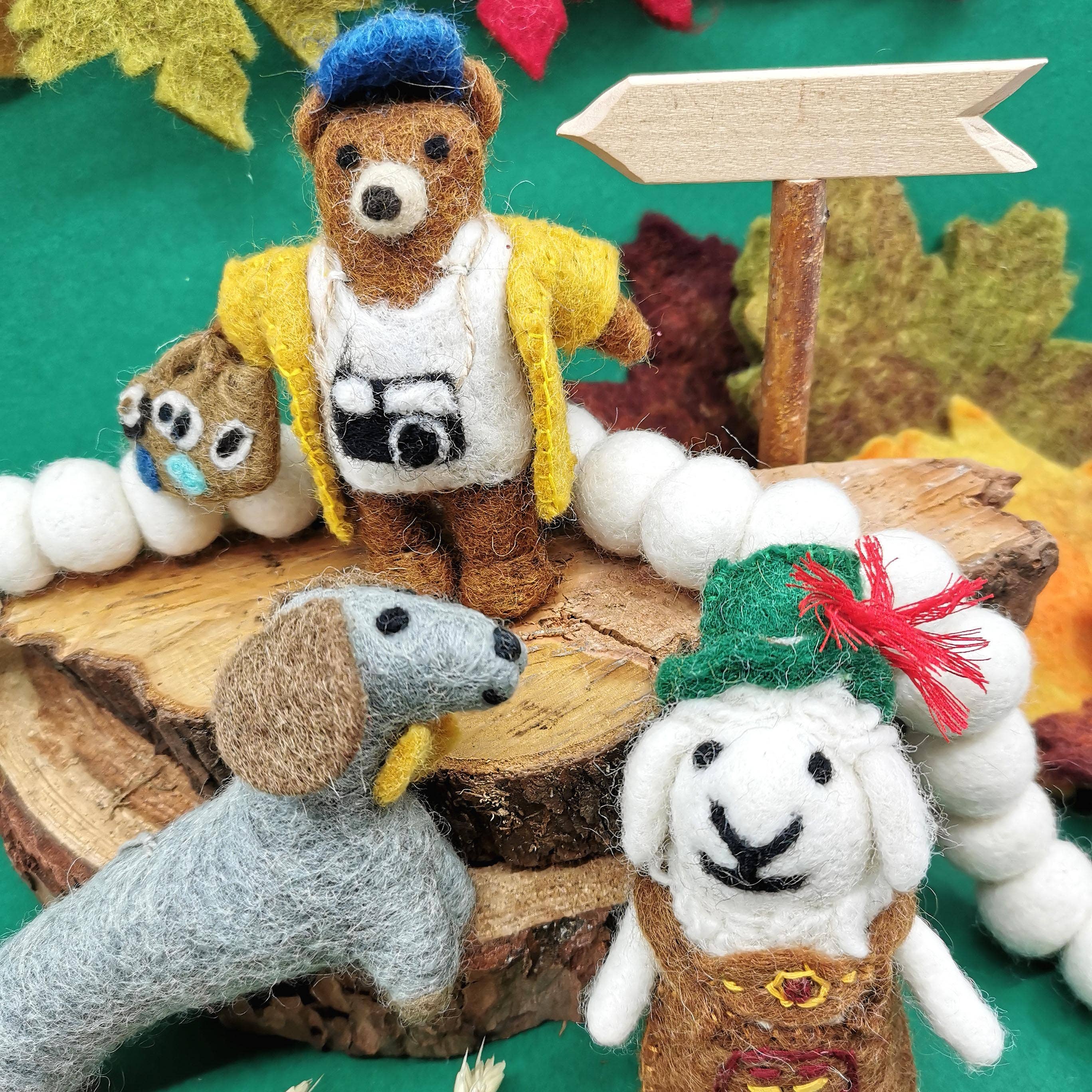 Felt So Good - Wholesale Ornament - Handmade Felt Dapper Dachshund Hanging Decoration2