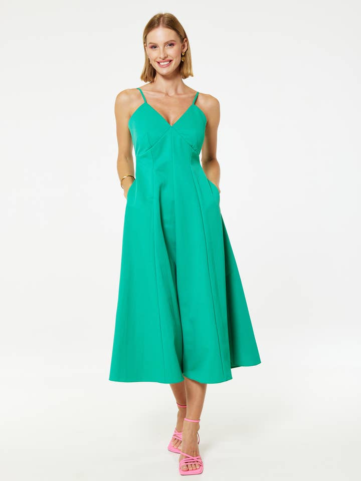 Closet Gold Midi Cami A-Line Dress D10293 for wholesale by Closet London