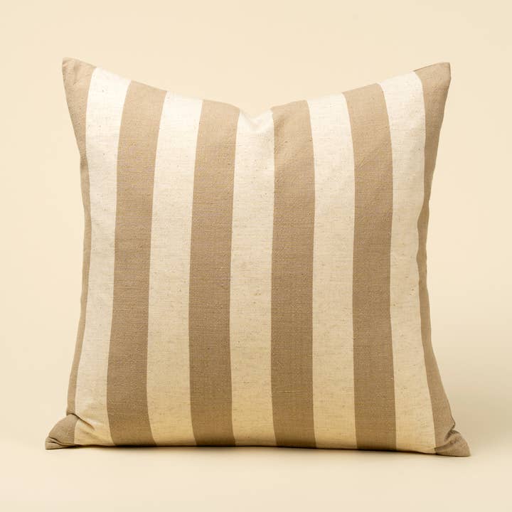 20x20 Wide Stripe Pillow, Sand for wholesale by Indaba Trading