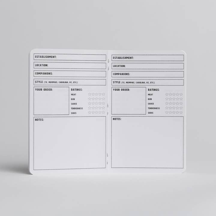 Justin Ryan Books - Wholesale Notebook - BBQ Log Book - Two 20-page books Review your food adventures1