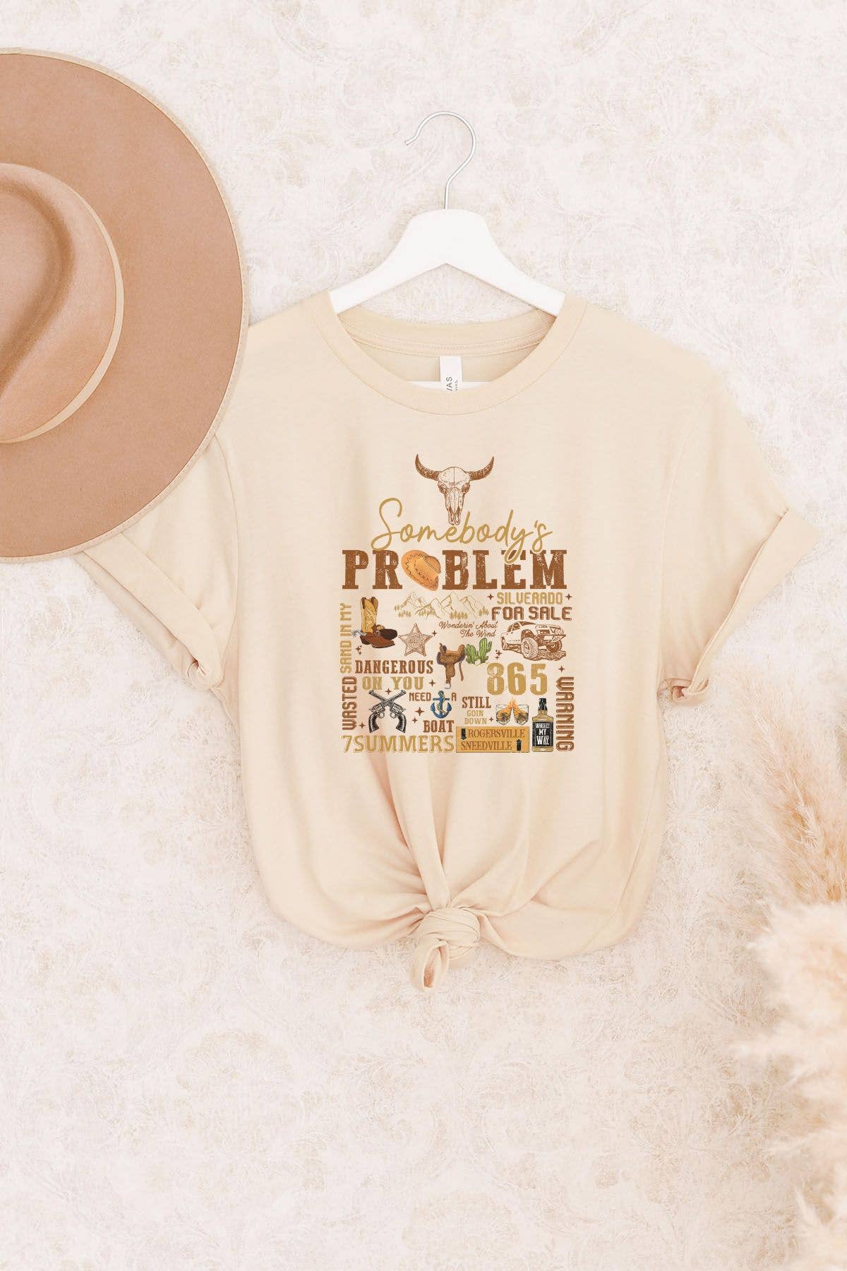 Bella Me - Wholesale Screen Printed T-Shirt - Women's - Somebody's Problem Graphic Tee0