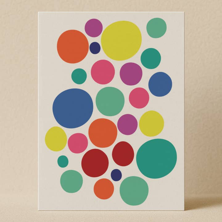 Everyday Card & Envelope – “I Want The Candy” (Multi-Coloured Offbeat Circles) for wholesale by Karte Design Berlin