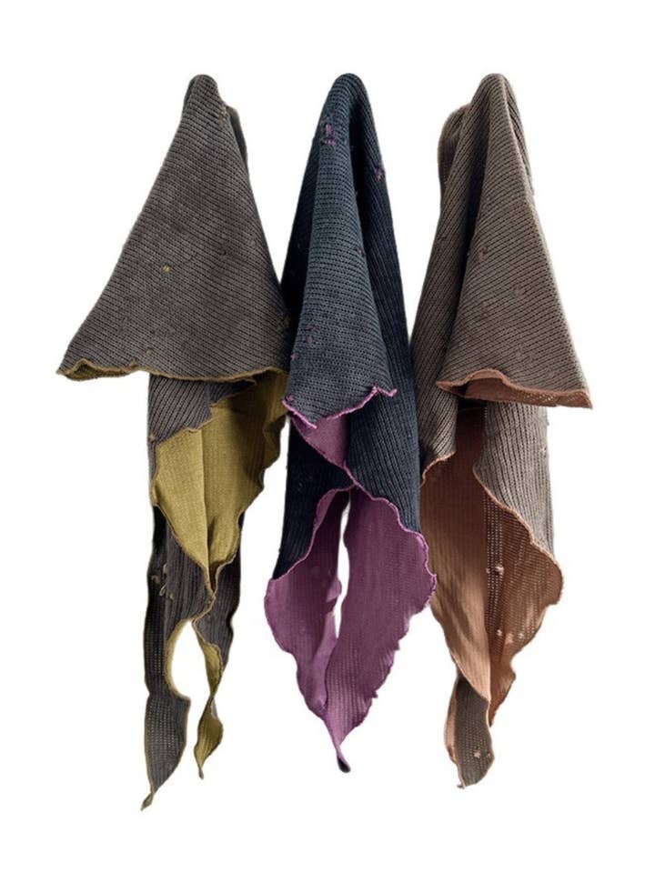 Scarvii - Gestrickter wendbarer zweifarbiger Dreiecksschal für den Großhandel von Funkyrel® Atzbranding Limited