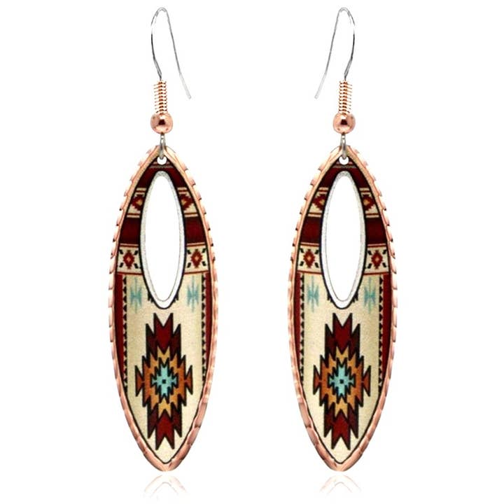 Boucles d'oreilles SN SJ 201 Native Drop pour la vente par COPPER ARTS INC.
