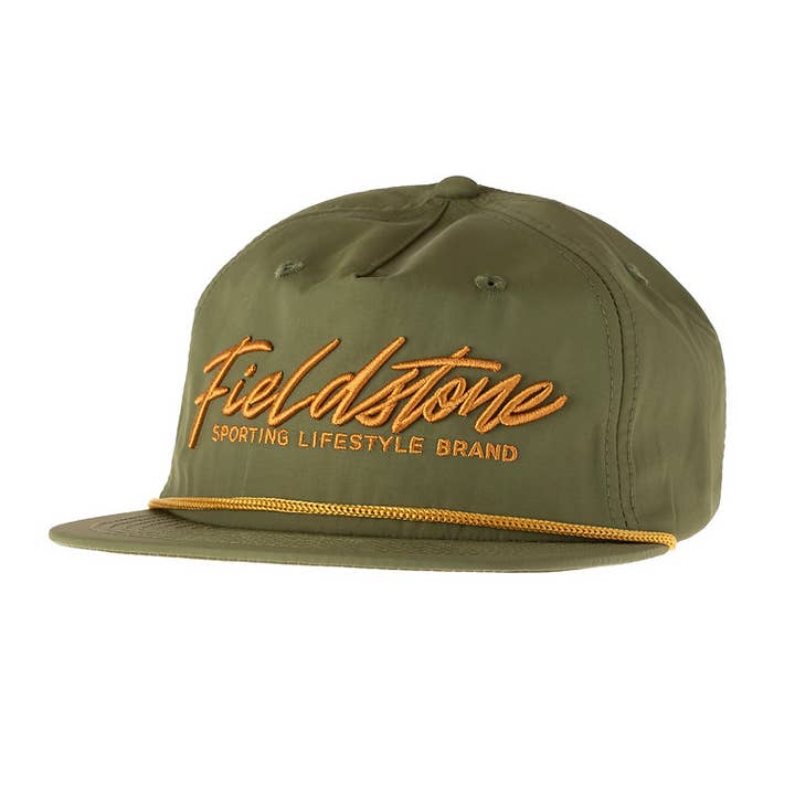 Fieldstone - Sporting Lifestyle Brand - Wholesale Flat Brim Cap - Men's - Hydro 3D Puff Script Logo Hat (496)1