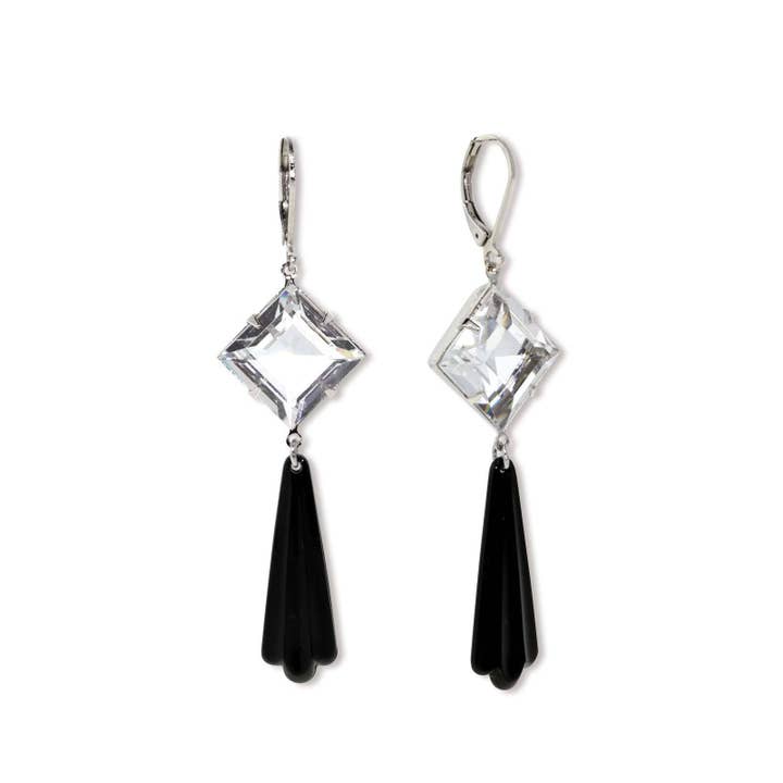 1928 Jewelry - Vente Boucles d'oreilles pendantes - 1928 Jewelry Perle noire en cristal Swarovski Element Drop