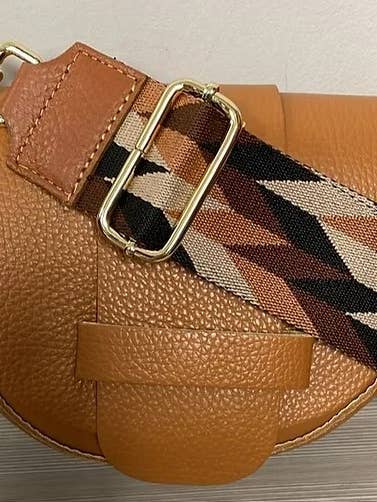 VIVI Leather Crossbody bag & Matching Fabric Strap for wholesale by JIJOU CAPRI