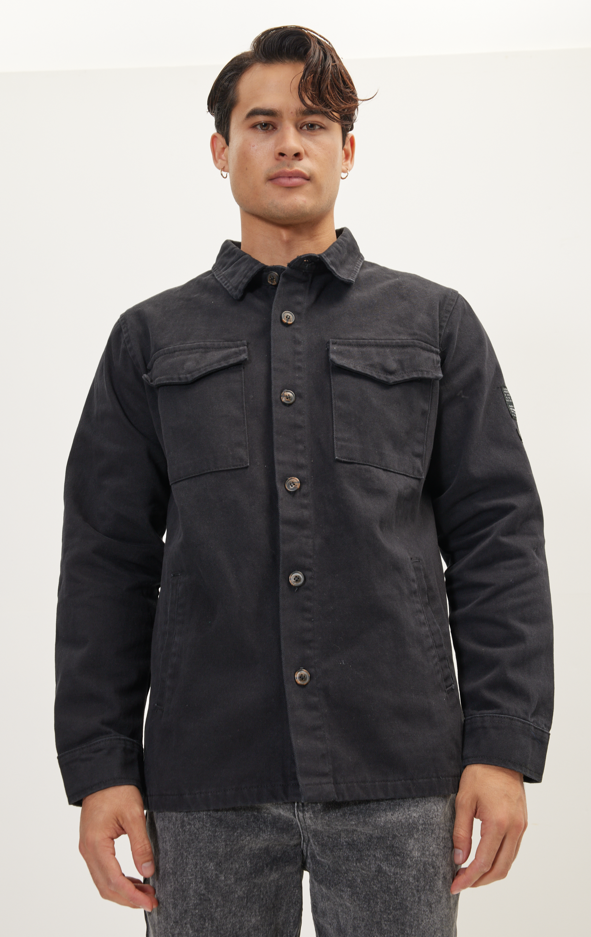 Utilitarian Shirt Jacket - Black for wholesale on Faire1