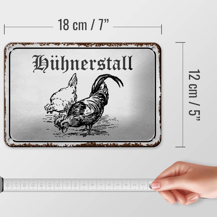 Femer – wholesale Skylt – Tenn skylt not 18x12cm hönshus kyckling gård