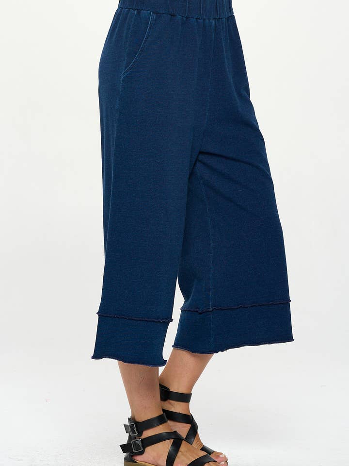 Knit Denim Capri Pants - D154 for wholesale by Focus Fashion