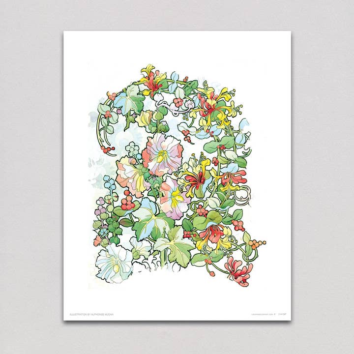 Impressão de Arte de Madressilva Art Nouveau - Alphonse Mucha por atacado de Laughing Elephant