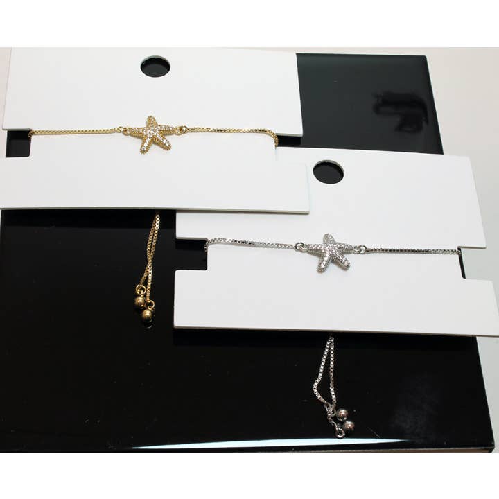 Clear Crystals Starfish On Chain Slider Bracelet for wholesale by Western Counties Wholesale