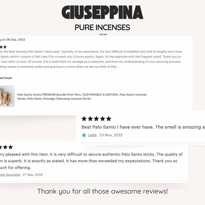 Giuseppina Shop - Wholesale Sage Bundle - Palo Santo Sticks - Our Signature Bundle Palo Santo Sticks 7