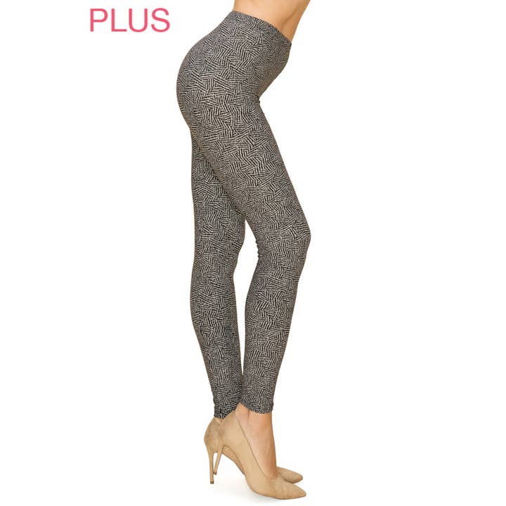 Leggings suaves con estampado de cintura alta de talla grande para venta al por mayor de Leggings Depot