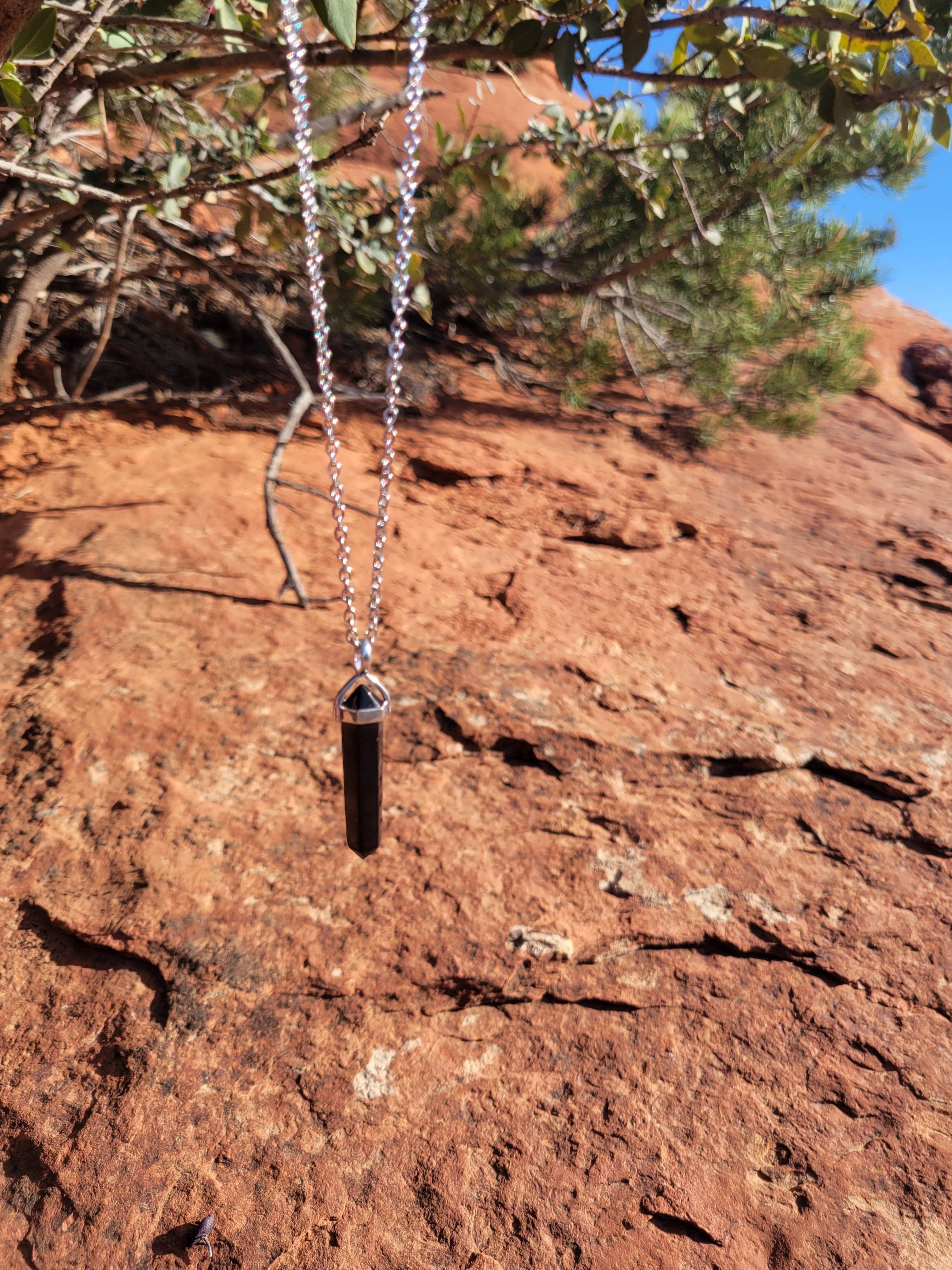 Karelia Creations - Wholesale Pendant/Charm Necklace - 6-Point Shungite Pendant on a 28" Stainless Steel Necklace5