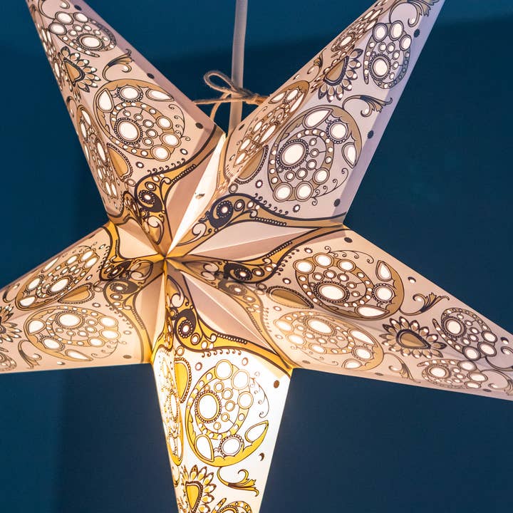 Paper Starlights - Wholesale Paper lantern/lamp - Baby Ivory Lace - Small Paper Star Lantern3
