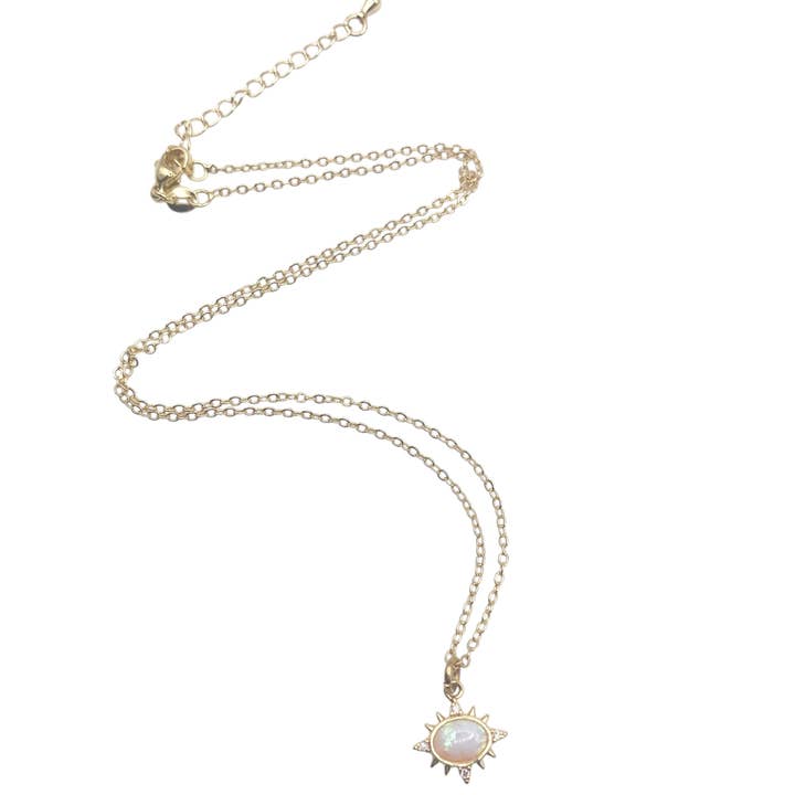 VB&CO Designs Handmade Jewelry - Wholesale Pendant/charm necklace - Opalite sunburst glow necklace Taylor1