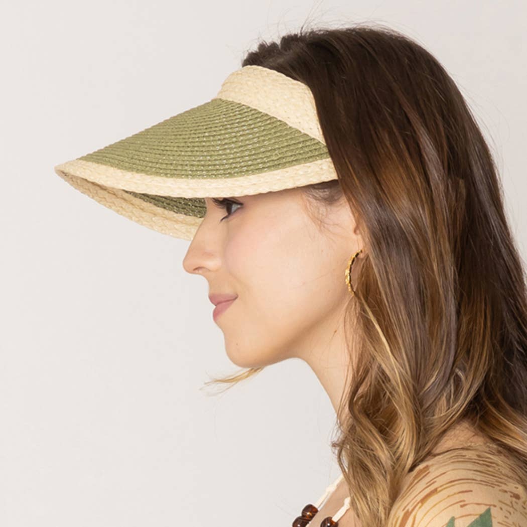 Fashion City - Wholesale Visor - Women's - Colored Straw Sun Visor Sun Hat7